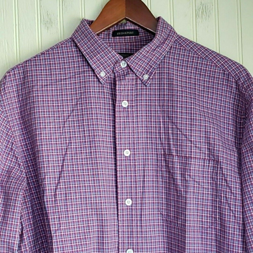Pendleton Shirt Mens Large Purple Check Long Sleeve Cotton Button-Down Casual